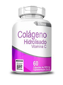 Colágeno Hidrolisado  e Vitamina C 60caps 500mg 4 Elementos
