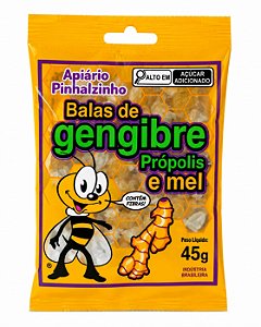 Bala de Gengibre, Própolis e Mel Apiário Pinhalzinho