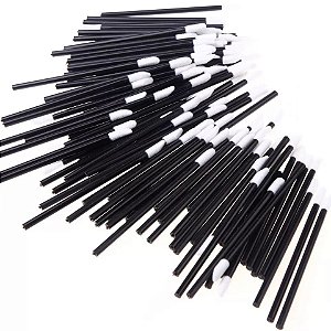 Bastão Pincel Aplicador Lip Gloss Preto 50 Uni.