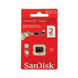 Cartão de Memória Micro SD 2GB - Ideal p/ Celulares, Câmeras e Dispositivos antigos