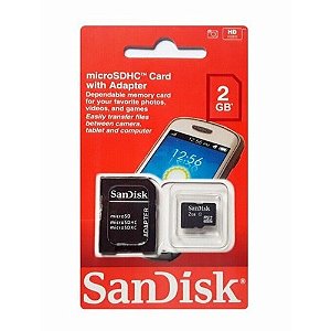 Cartão de Memória Micro SD 2GB - SanDisk