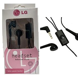 Fone de Ouvido com Microfone Preto LG