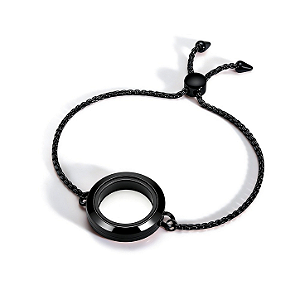 Pulseira Lisa Medalhão Black