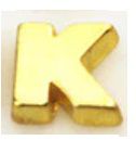 Charm - Letra K Ouro Liso
