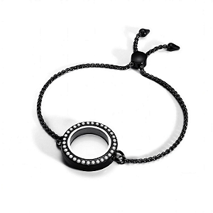 Pulseira C/ Pedras Medalhão Black