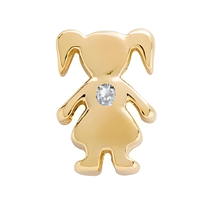 Charm - Menina com Cristal Dourada