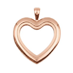 Medalhão Coração Rosê Liso