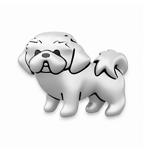 Charm - Shih Tzu/Lhasa Apso Pelo Curto Prata