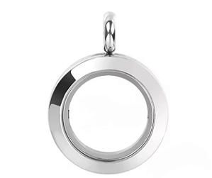 Medalhão Liso Prata - Mini
