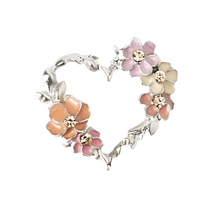 Charm - Coração Floral Especial (charm maxi)