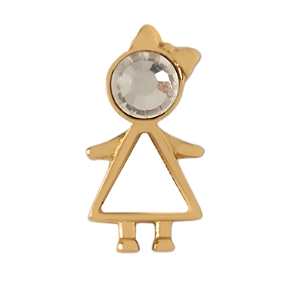 Charm - Menina ouro com Cristal Especial