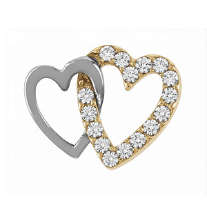 Charm - Dois Corações Prata Juntos Especial