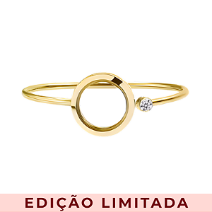 Bracelete Liso Medalhão Ouro