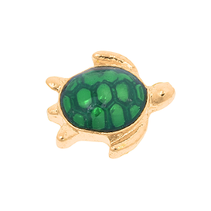 Charm - Tartaruga ouro casco verde