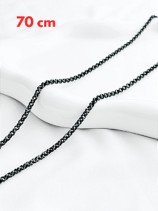Corrente Paraíso Preta 70 cm ♥
