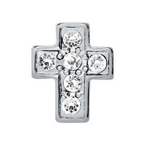 Charm - Cristal Cruz de Prata