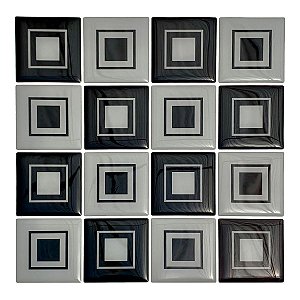 Pastilha Adesiva Resinada Quadrada Fun Kit 4 Placas 3M