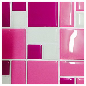 Pastilha Adesiva Resinada Miscelânea Rosa Kit 4 Placas