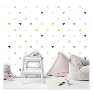 Papel de Parede Decorativo Infantil Triângulos Material 3M