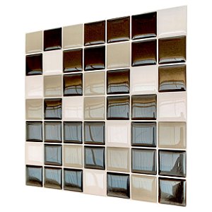 Pastilha Adesiva Resinada Cinza, Preto e Branco Kit 4 Placas 3M