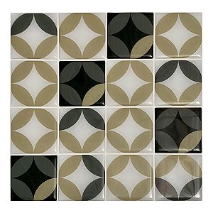 Pastilha Adesiva Resinada Preta Bege e Branca Vector KIT 4 PLACAS