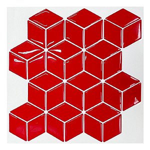Pastilha Adesiva Resinada Cubo Vermelho 1m²