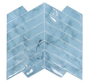 Pastilha Adesiva Espinha de Peixe Marble Azul