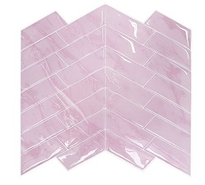 Pastilha Adesiva Espinha de Peixe Marble Rosa
