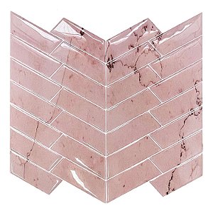 Pastilha Adesiva Espinha de Peixe Marble Rosa Velho