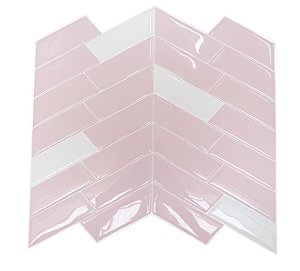 Pastilha Adesiva Espinha de Peixe Branco e Rosa