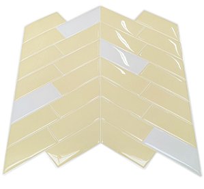 Pastilha Adesiva Espinha de Peixe Amarelo e Branco