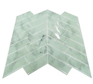 Pastilha Adesiva Espinha de Peixe Marble Verde