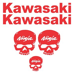 Adesivo Emblema Compatível Kawasaki Skull Laminado
