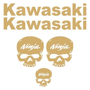 Adesivo Emblema Compatível Kawasaki Skull Laminado