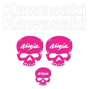 Adesivo Emblema Compatível Kawasaki Skull Laminado