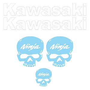 Adesivo Emblema Compatível Kawasaki Skull Laminado