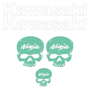 Adesivo Emblema Compatível Kawasaki Skull Laminado