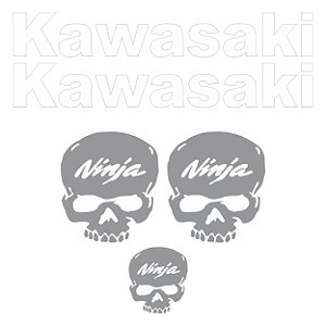 Adesivo Emblema Compatível Kawasaki Skull Laminado