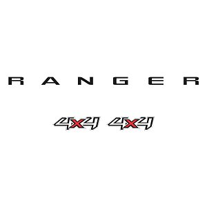 Kit Emblema Adesivo Ford Ranger 4x4