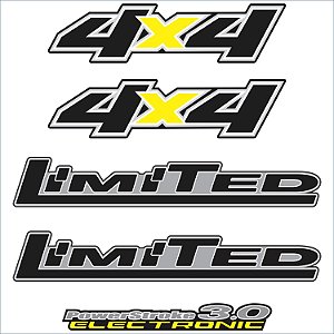 Kit Emblema Adesivo Ford Ranger 4x4 Limited 3.0