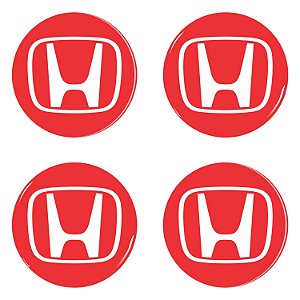 Kit 4 Emblemas Roda Resinado 7cm Honda