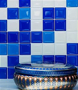 Pastilha Adesiva Para Piscina Miscelânea Azul e Branca