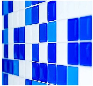 Pastilha Adesiva Para Piscina Miscelânea Azul e Branca