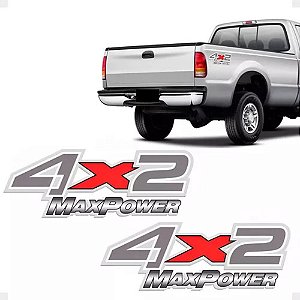 Adesivo 4x2 Max Power Compatível F-250 Emblema Lateral Prata