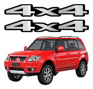 Adesivo 4x4 Mitsubishi Pajero Tr4 Resinado Cromado Emblema