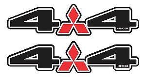 Adesivo 4x4 Mitsubishi Preto/vermelho Refletivo