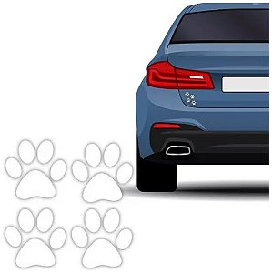 Adesivo Alto Relevo Patinha Cachorro Pet Branco 12 Unidades