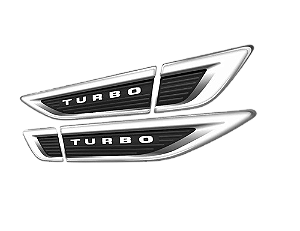 Adesivo Aplique Cromado Resinado T-cross  Turbo  Luxo