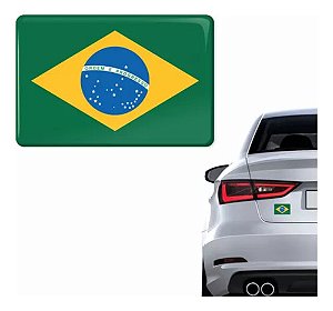 Adesivo Bandeira Brasil Carro Moto Capacete Resinado