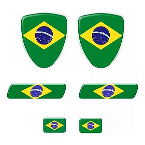 Adesivo Bandeira Do Brasil Resinado Para Placa Coluna - Adesivo Compatível